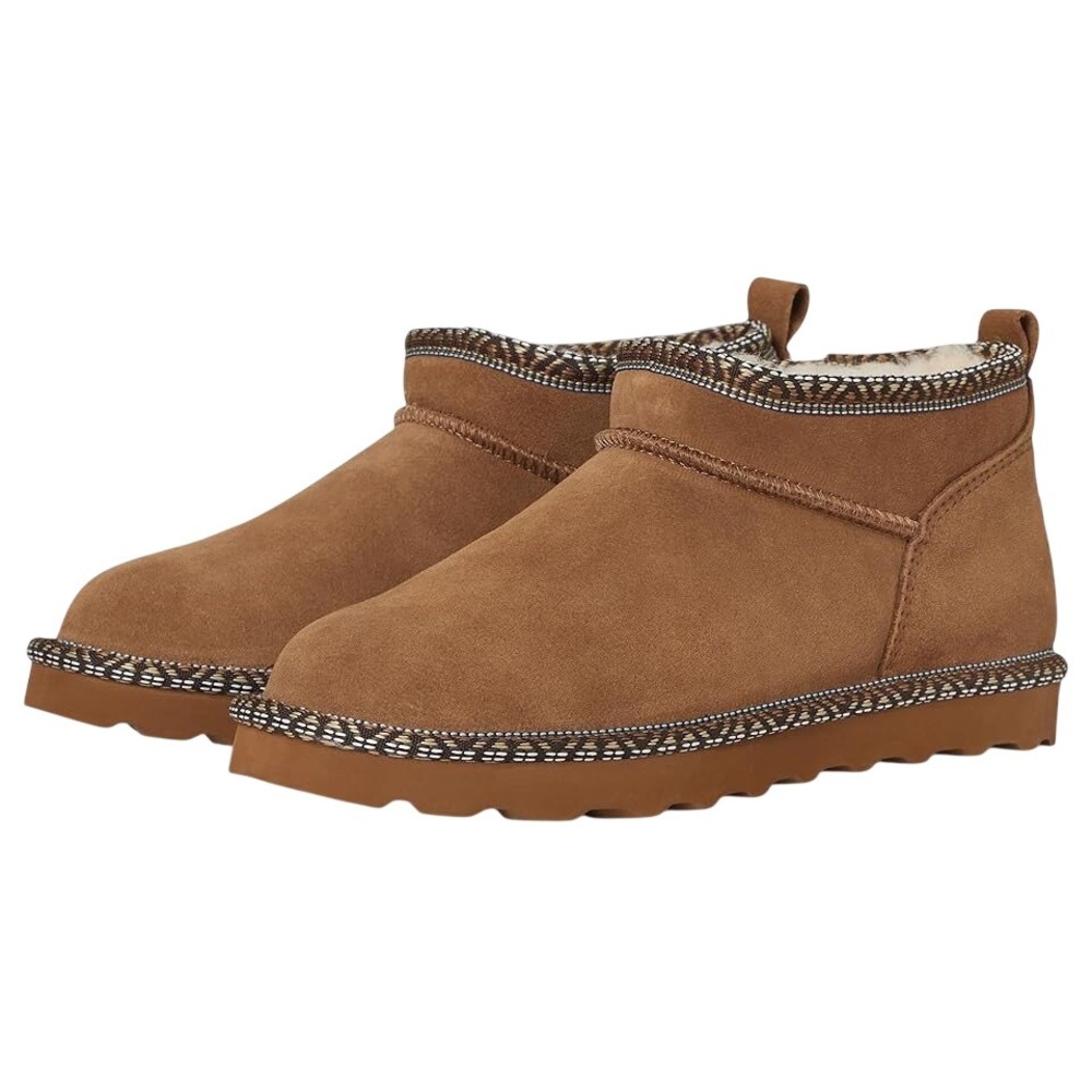 Bearpaw Retro Shorty Hickory Suede Ankle Boots Women Brown 3357W SZ 11
